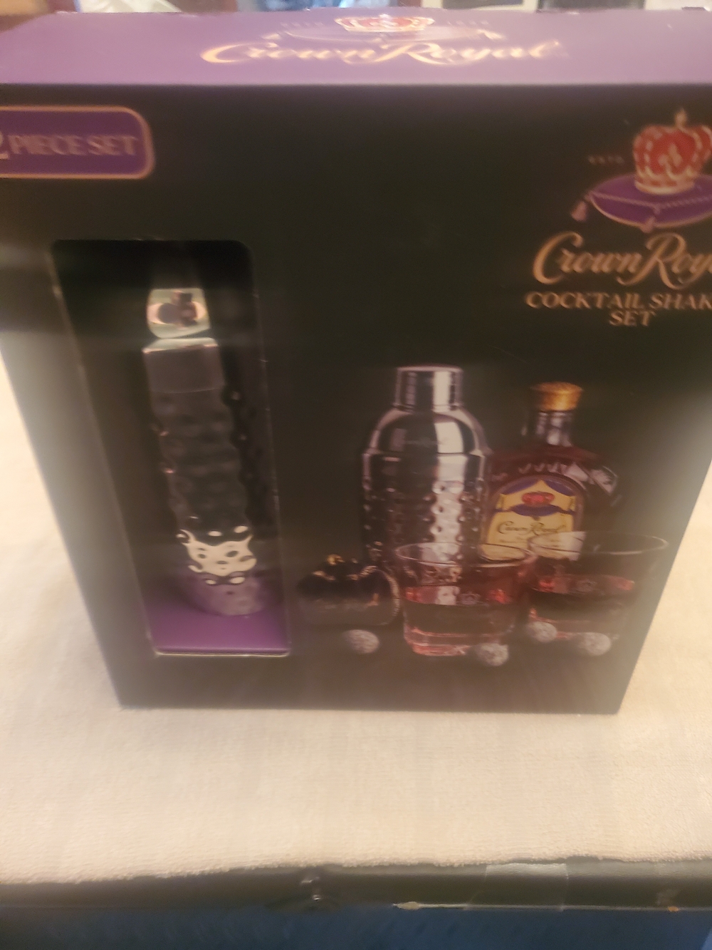Crown Royal Barware Set - Cocktail Shaker & Glasses NIB